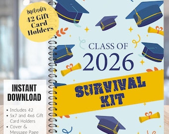 Graduation Gift Card Book College Gift Card Book for Graduation Printable Graduation Gift Card for College Survival Book Grad Gift Card Book