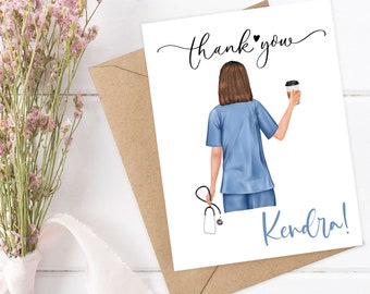 Personalized Nurse Thank You Card for Nurses Doctors Healthcare Workers Essential Worker Appreciation Card Thank You Nurse Card