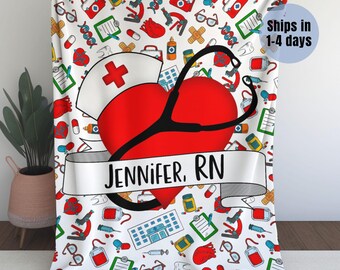Personalized RN Nurse Gift Custom Nurse Graduation Blanket Nurse Life Gift Personalized Nurse Blanket College Graduation Nurse Retirement