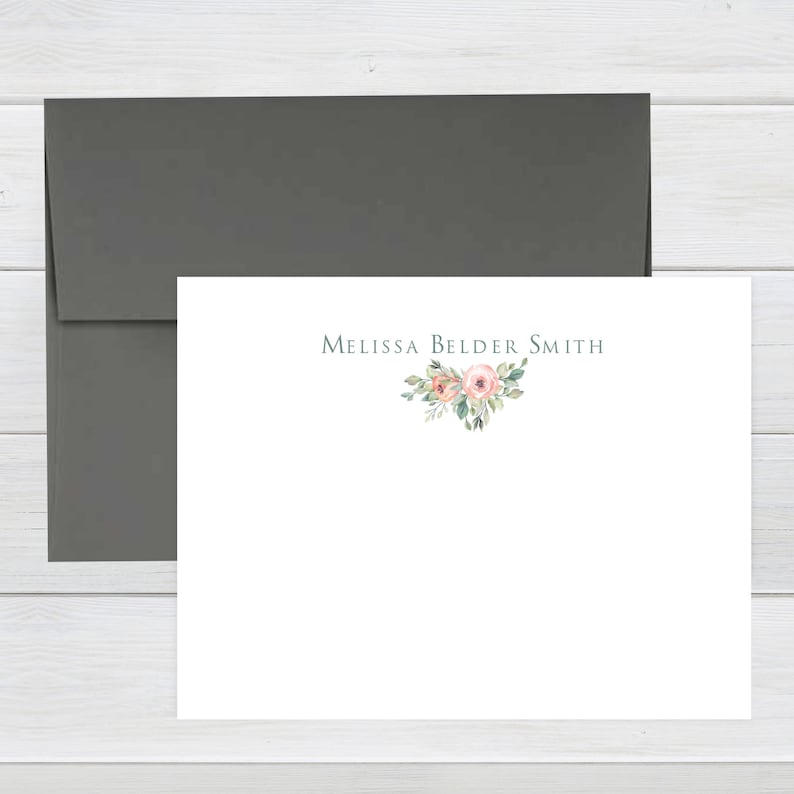 Stationary Personalized Floral Thank you Cards PERSONALIZED STATIONERY SET Personalized Feminine custom stationery Mother/'s Day gift