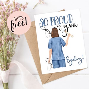 Personalized Medical Graduation Card for Nurse Congratulations on Nursing Degree Custom Congratulations Card for Nurse 2024 Nursing Grad