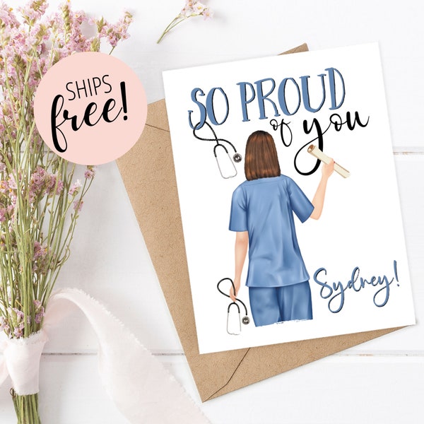 Personalized Medical Graduation Card for Nurse Congratulations on Nursing Degree Custom Congratulations Card for Nurse 2024 Nursing Grad