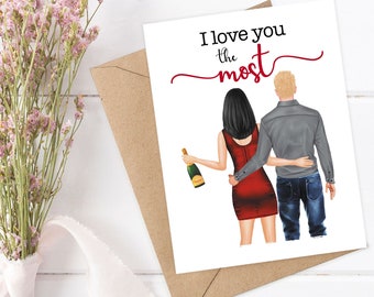 I love you Card, Personalized I love you the most Card, Valentine's Day Card, Boyfriend Card, Girlfriend Card, Husband Anniversary