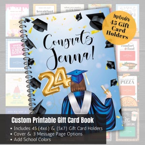 Carnet de cartes-cadeau de remise des diplômes, Kit de soins pour l'université, Cadeau personnalisé pour l'obtention du diplôme d'études secondaires, Carnet de cartes-cadeau à imprimer, Kit de survie universitaire