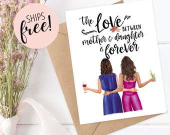 MOTHER'S DAY Card for Mother Daughter Card Personalized Mother's Day Card for Mom Birthday Card Personalized Card for Mom Mother daughter