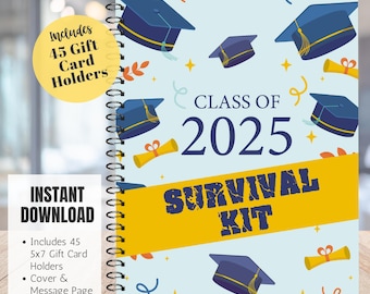 Graduation Gift Card Book College Gift Card Book for Graduation Printable Graduation Gift Card for College Survival Book Grad Gift Card Book