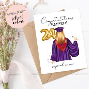 Personalized Graduation Card, Graduation Gifts, Custom Grad Card, Congratulations Graduate 2024, Name and Year Graduation Card Class of 2024