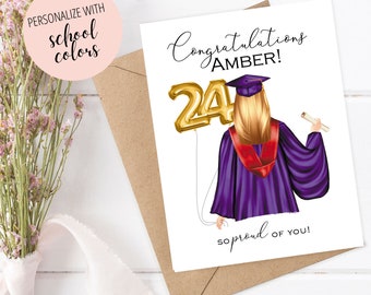 Personalized Graduation Card, Graduation Gifts, Custom Grad Card, Congratulations Graduate 2025, Name and Year Graduation Card Class of 2025