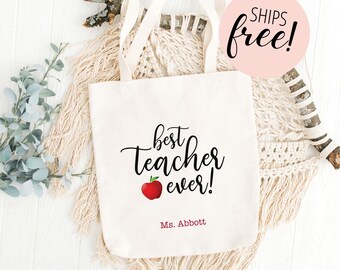 TEACHER GIFT, Personalized Teacher Bag, Gift for Teacher, Teacher Tote Bag, custom teacher tote, teacher gift, tote bag for teacher