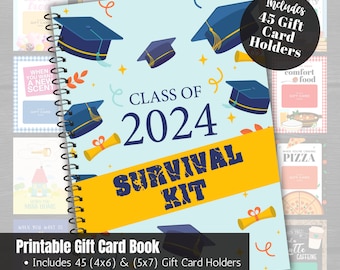 Graduation Gift Card Book, College Care Package, High School Graduation Gift, Printable Gift Card Book, College Gift, College Survival Kit