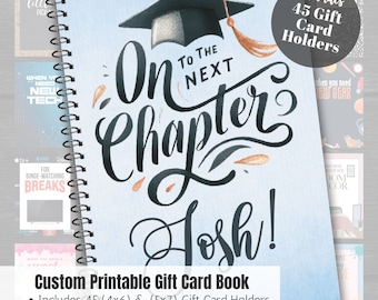 Graduation Gift Card Book, College Care Package, Personalized High School Graduation Gift, Printable Gift Card Book, College Survival Kit