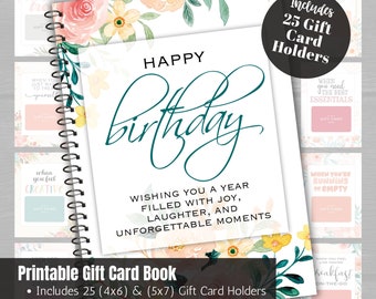 Birthday Gift Card Holder Photo Album, Mother's Day Gift for Mom, Birthday Survival Kit, Printable Gift Card Book for her, Gift for Daughter