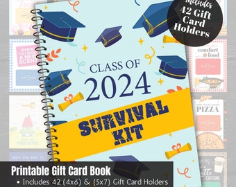 Graduation Gift Card Book, College Care Package, High School Graduation Gift, Printable Gift Card Book, College Gift, College Survival Kit