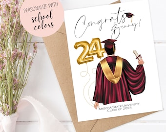 PERSONALIZED GRADUATION Card for Class of 2024 Congratulations Graduate Card 2024 Graduation Card Graduation Announcement Graduation Gift