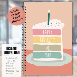 Álbum de fotos del titular de la tarjeta de regalo de cumpleaños, regalo de cumpleaños para adolescentes, kit de supervivencia de cumpleaños, libro de tarjetas de regalo imprimible para ella, regalo para hija, hijo