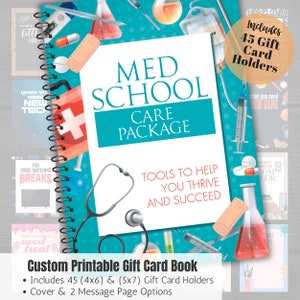 Med School Care Paket, Geschenkkartenbuch für die Medizinische Fakultät, Care Paket für zukünftige Ärzte, druckbares Geschenkkartenbuch, Survival Kit für Medizinstudenten