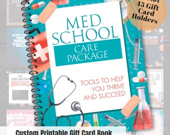 Med School Care Package, Medical School Gift Card Book, Future Doctor Care Package, Printable Gift Card Book, Med Student Survival Kit