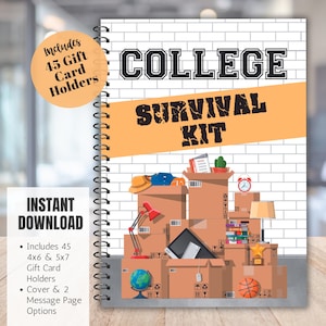Kit de survie universitaire, livret de cartes-cadeau pour la première année à l'université, trousse de soins pour l'université, cadeau pour l'obtention du diplôme d'études secondaires, indispensables Off to College