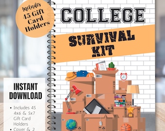 College Survival Kit, boek cadeaukaart eerste jaar college, zorgpakket college, afstudeercadeau middelbare school, op weg naar collegebenodigdheden