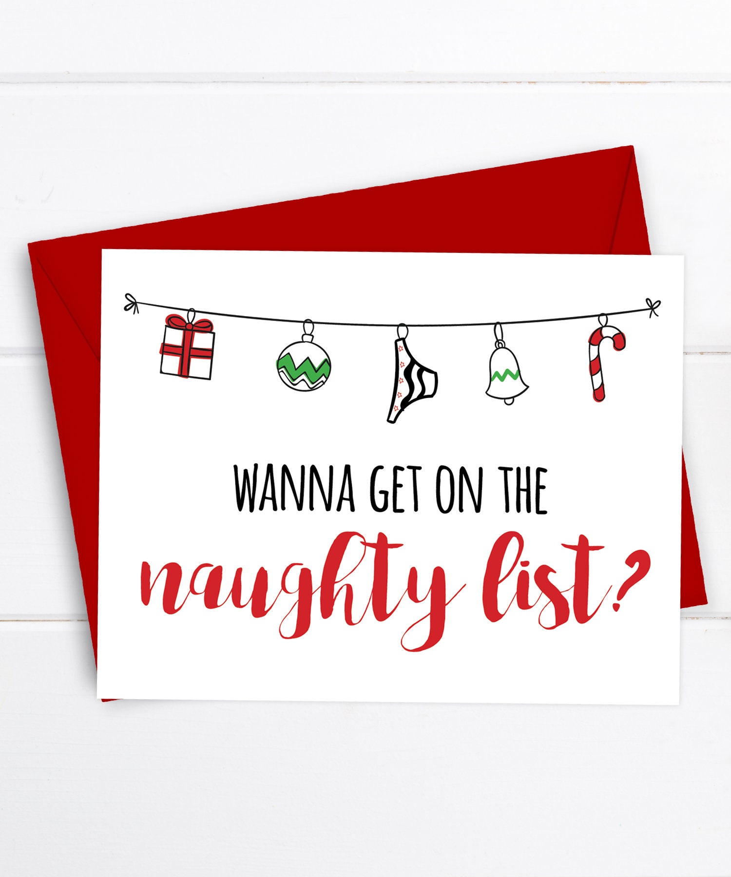 Funny Boyfriend Christmas Card Funny Christmas Card Naughty Etsy