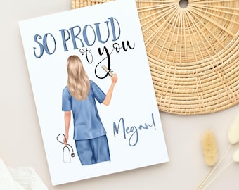 PERSONALIZED NURSE Graduation Card for Nurse RN, Nursing Degree, Congratulations Nurse, Nursing Graduate, Veterinarian, Midwife