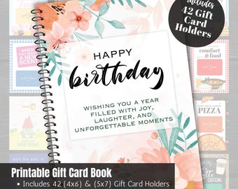 Printable Birthday Gift Card Book for Daughter, Wife, Mom Birthday Care Package, Instant Download, Personalized Birthday Gift Idea for her