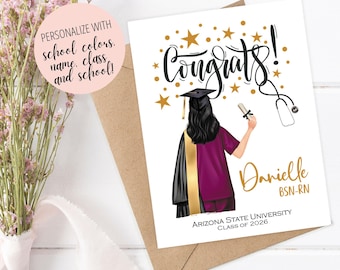 Nurse Graduation Card for Nurse Congratulations on Nursing Degree Custom Congratulations Card Nurse Personalized Medical Nursing Grad 2026