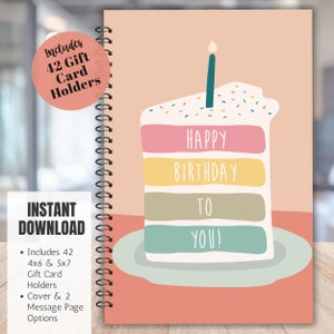 Porta-cartão de presente de aniversário Álbum de fotos, presente de aniversário para adolescentes, kit de sobrevivência de aniversário, livro de cartão de presente para impressão para ela, presente para filha, filho