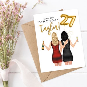 PERSONALIZED FRIEND BIRTHDAY Card, Personalized Birthday Card, Custom Sister Birthday Card, Girlfriend Birthday Card, Custom Birthday Card