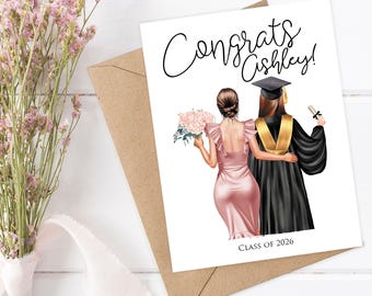 Personalized Graduation Card Class of 2026, Congrats Graduate Card, Custom Name Graduation Card, Graduation Card for Her, Grad Card