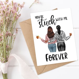 BEST FRIEND Card, Personalized Birthday Card for Friend, Sister, Girlfriend Friend Birthday Card Stuck with Me Card Funny Friendship Card