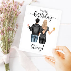 Best Friend Birthday Card, Custom Sister Friend Card, Personalized BFF Birthday Greeting Unique Birthday Greeting Customized Bestie Card