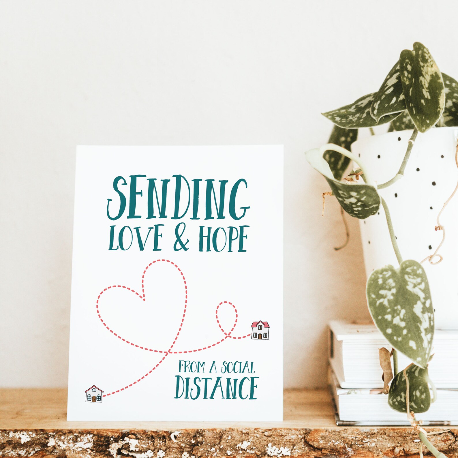 SOCIAL DISTANCING Card Miss You Card Thinking of You | Etsy