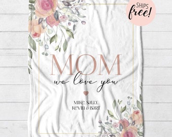 Personalized Mother's Day Blanket, Customized Gift for Mom and Grandma, Custom Mom Blanket with Photos, Birthday Gift for Mom