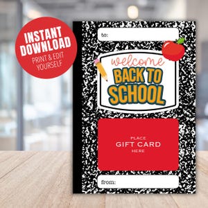 First Day Of School Teacher Gift Card Teacher Appreciation Back To School Gift Printable Gift For Teachers Thank You Teacher Gift Card Hold