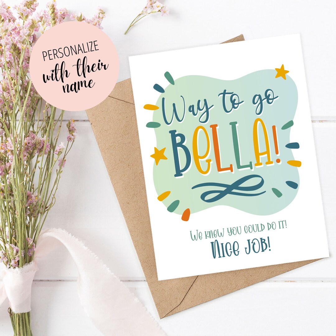 Way to Go Personalized Congratulations Card, New Job, Graduation ...