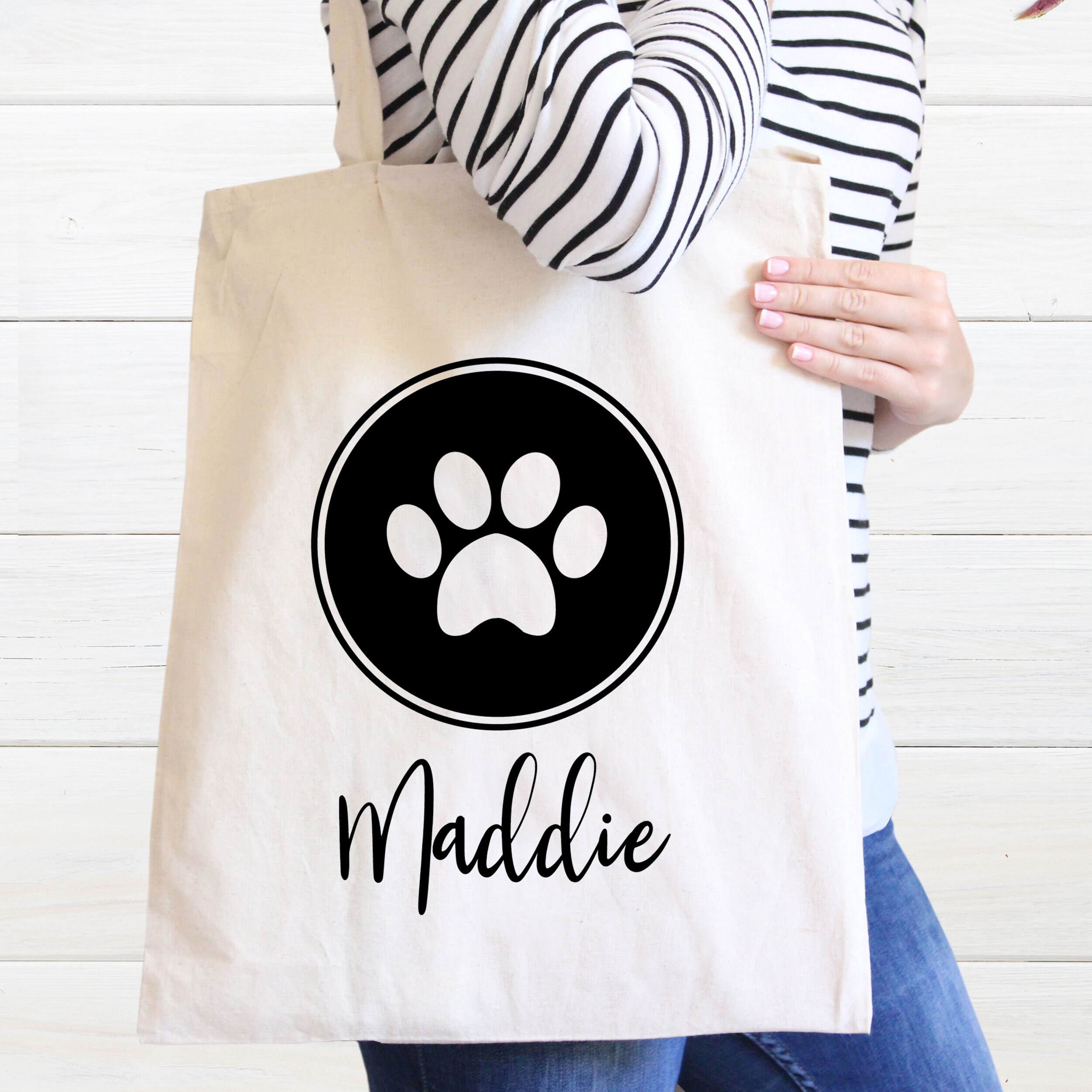 Personalized DOG TOTE BAG Paw Print tote bag dog bag Etsy