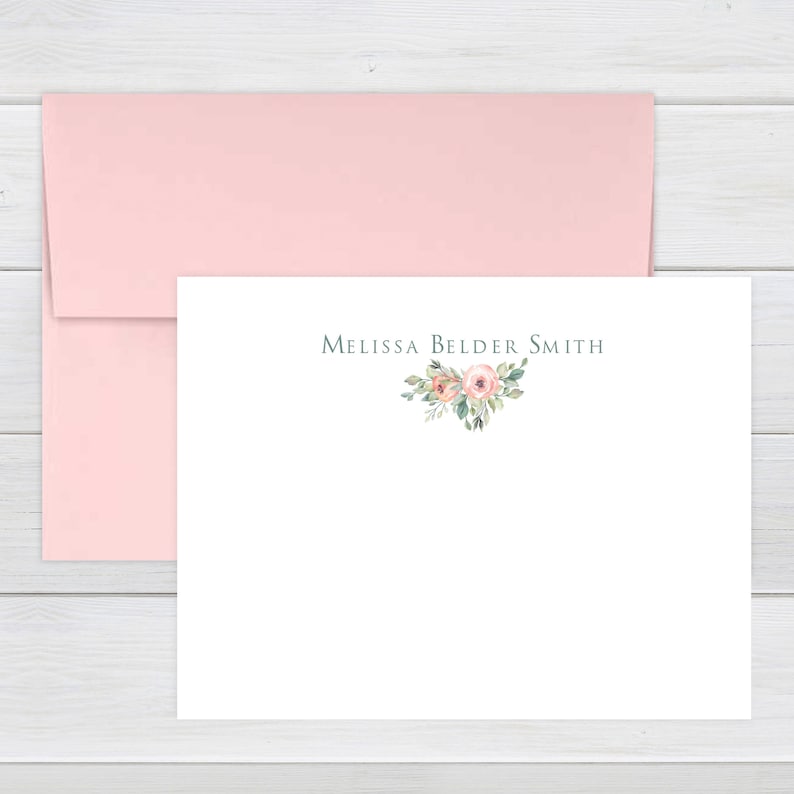 Stationary Personalized Floral Thank you Cards PERSONALIZED STATIONERY SET Personalized Feminine custom stationery Mother/'s Day gift