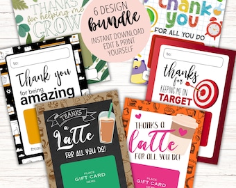 Teacher Gift Card Holder, Teacher Appreciation Gift Card Holder for Teacher Printable Teacher Thank You Card for End-of-Year Teacher Gift