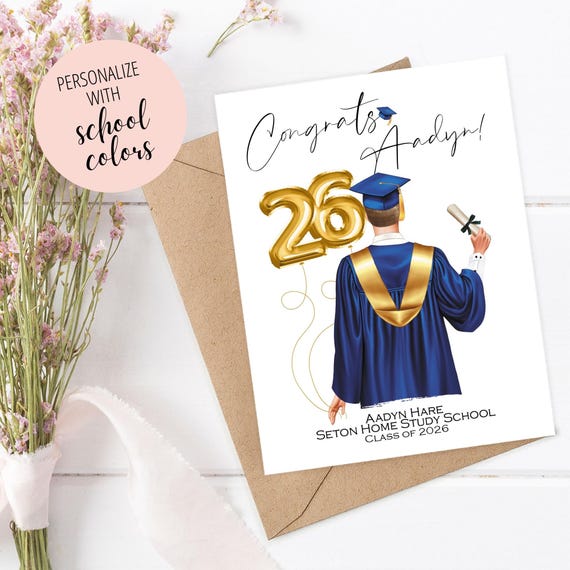 PERSONALIZED GRADUATION Card for Class of 2026 Congratulations Graduate Card 2026 Graduation Card Graduation Announcement Graduation Gift