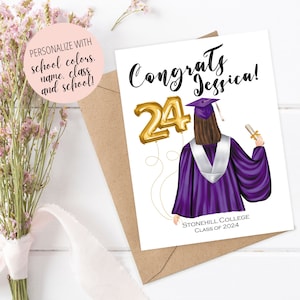 PERSONALIZED GRADUATION Card for Class of 2024 Congratulations Graduate Card 2024 Graduation Card Graduation Announcement Graduation Gift