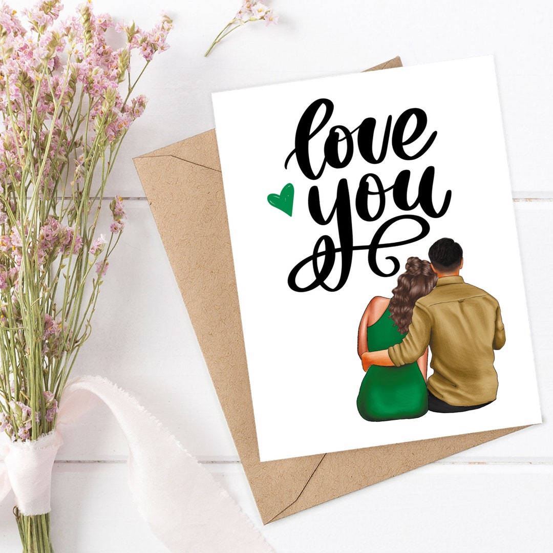 Personalized I Love You Card, Custom Anniversary Card for Friend or ...