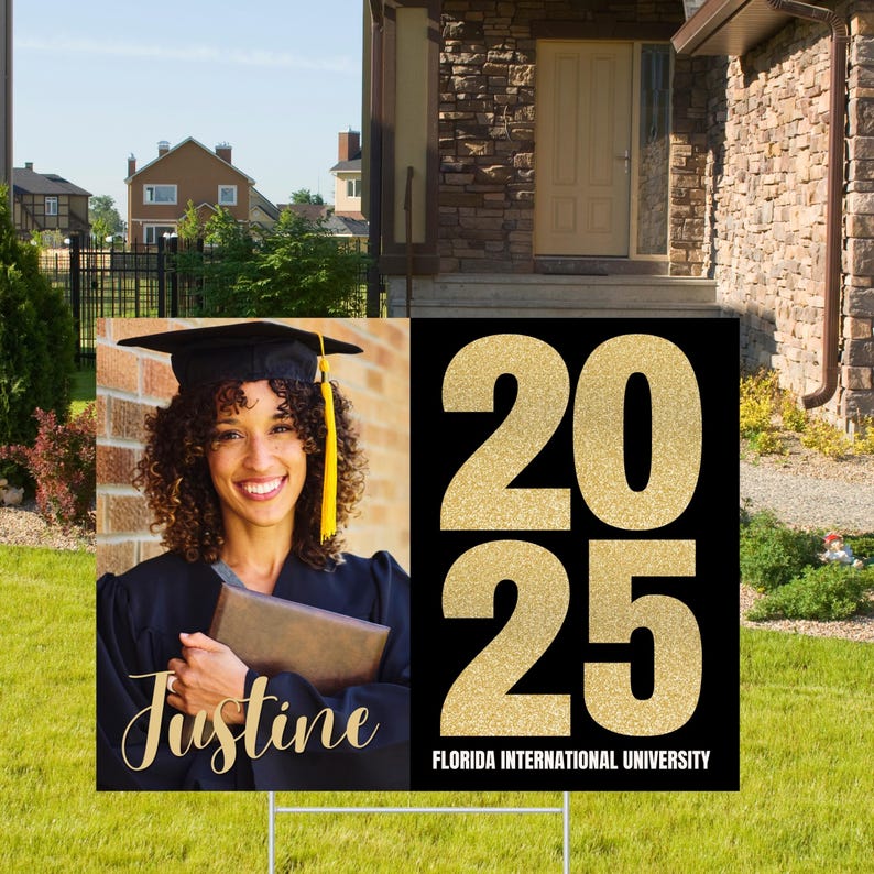 Graduation Yard Sign 2026, Custom Photo Grad Sign, Class of 2026 ...