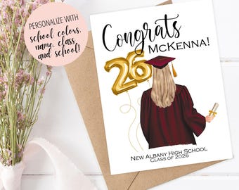 PERSONALIZED GRADUATION Card for Class of 2026 Congratulations Graduate Card 2026 Graduation Card Graduation Announcement Graduation Gift