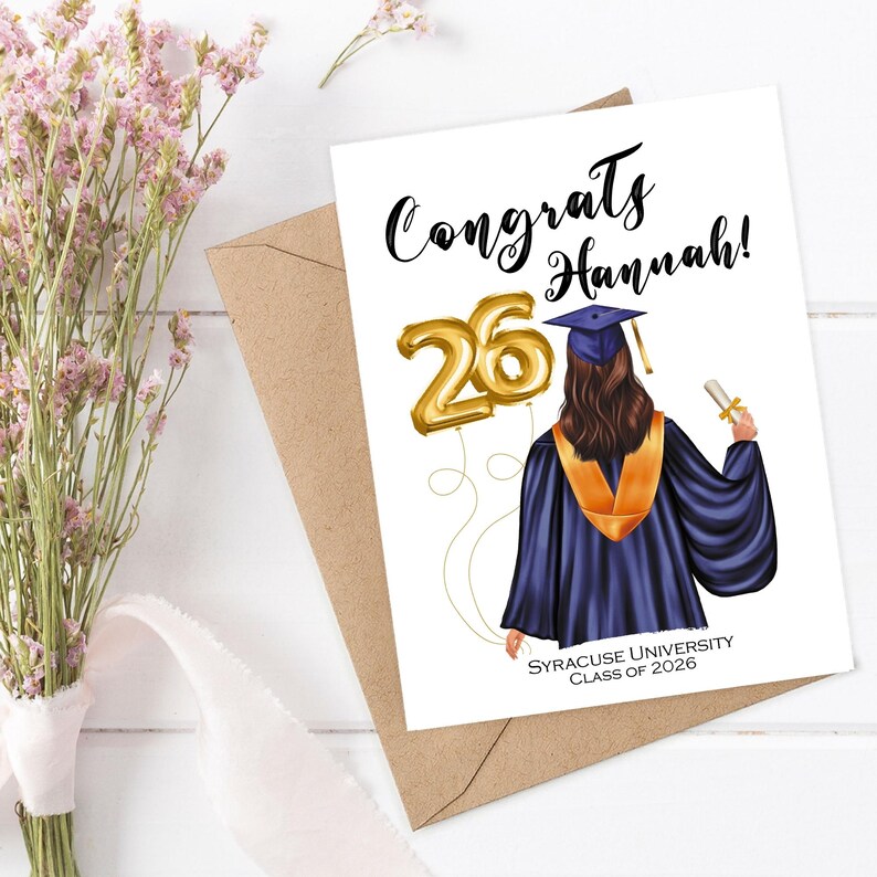 Tarjeta de GRADUACIÓN PERSONALIZADA para la Clase de 2026 Tarjeta de Felicitaciones para Graduados Tarjeta de Graduación 2026 Anuncio de Graduación Regalo de Graduación imagen 7