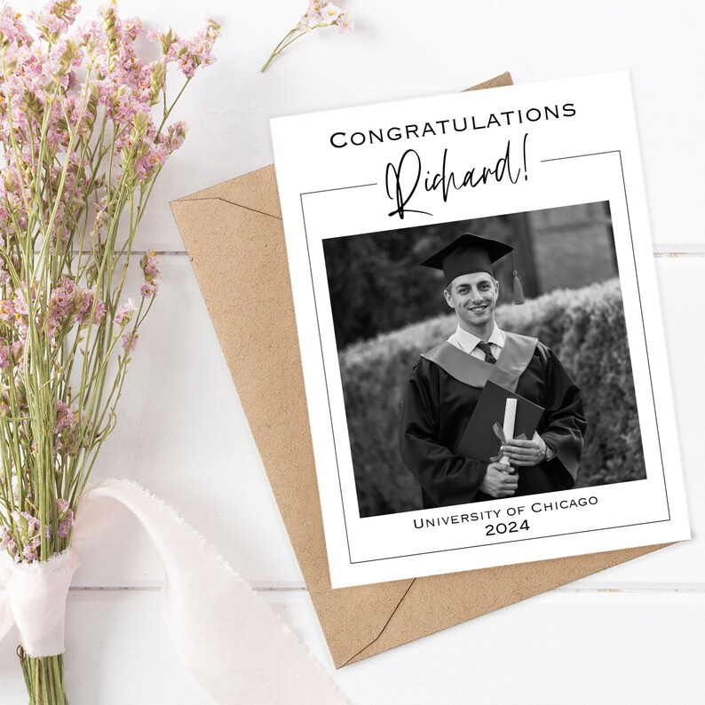 Personalized Photo Graduation Card, Custom Graduation Photo Card ...