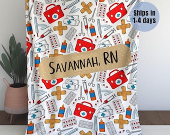 Personalized RN Nurse Gift Custom Nurse Graduation Blanket Nurse Life Gift Personalized Nurse Blanket College Graduation Nurse Retirement