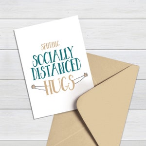 SOCIAL DISTANCING CARD Social Distance Card Virtual Hug | Etsy