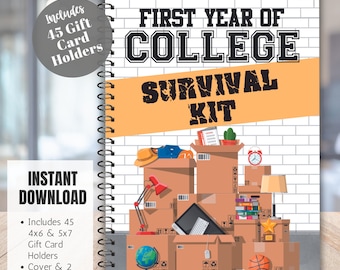 First Year of College Survival Kit, College Gift Card Book, College Care Package, High School Graduation Gift, Off to College Essentials