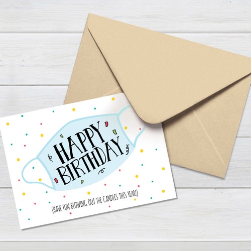 QUARANTINE BIRTHDAY CARD Funny Social Distancing Birthday Etsy